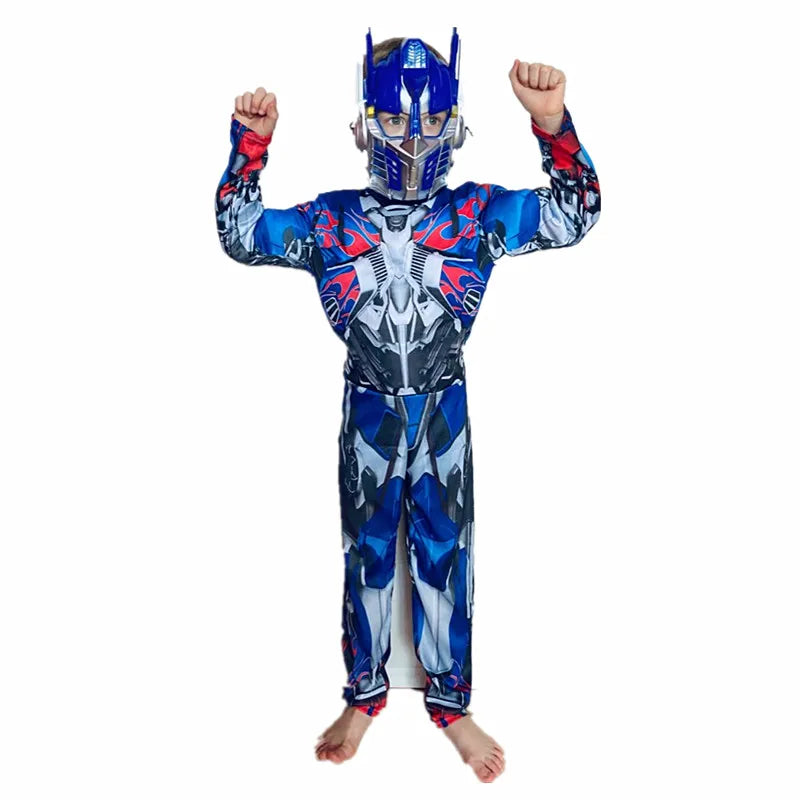 Disguise Robot Warrior Costume ,Muscle Transformer Costumes For Boys, Padded Character Jumpsuit, Kids