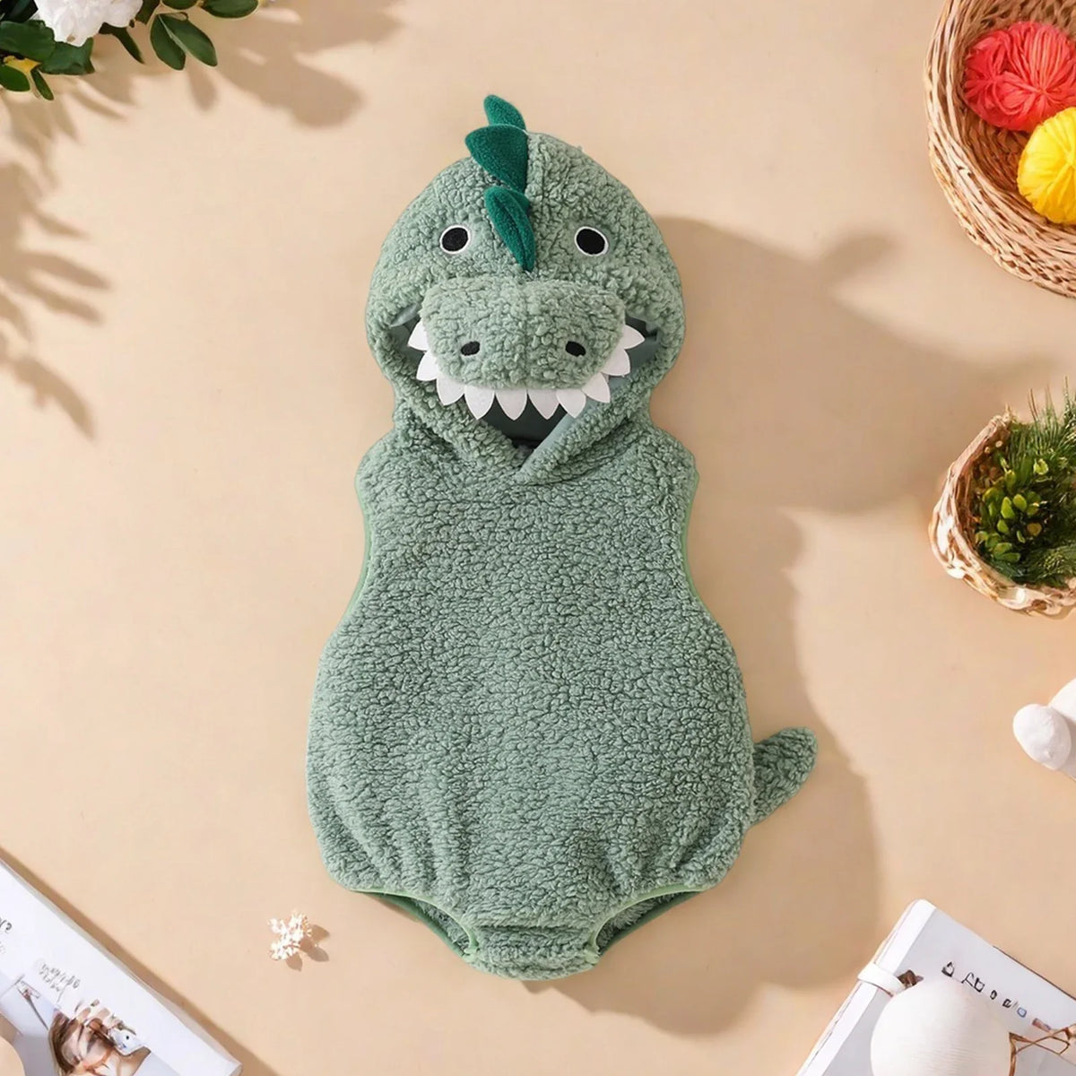 Baby Dinosaur Romper Costume – 0–18 Months - Green 12–18 Months