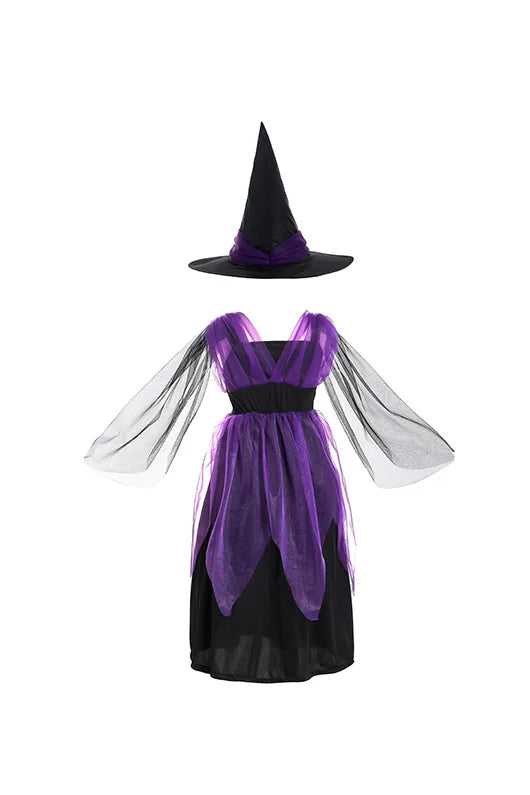 Kids' Vampire Fantasy Tutu Gothic Feather Halloween Costume - black / 59.1 in (150 cm)