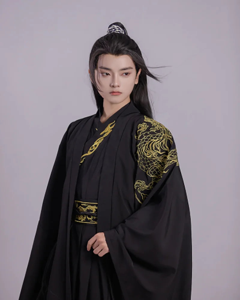 Hanfu Men Chinese Traditional Costume Ancient Hanfu Sets Male Halloween Costume Hanfu - as picture / M