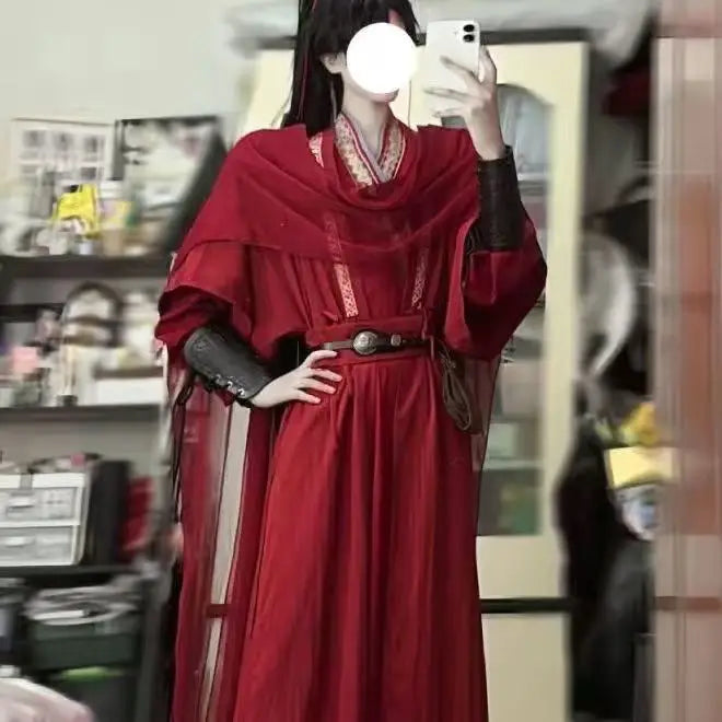 Kids' Classic Red Men Comic Exhibition Hanfu Outfit Trandy Cool Boys Costume - alternate view 7