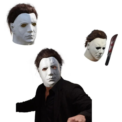 1978 white-faced slasher Mask Halloween Costume Horror Bloody Killer Demon Latex Helmet Props - white-faced slasher