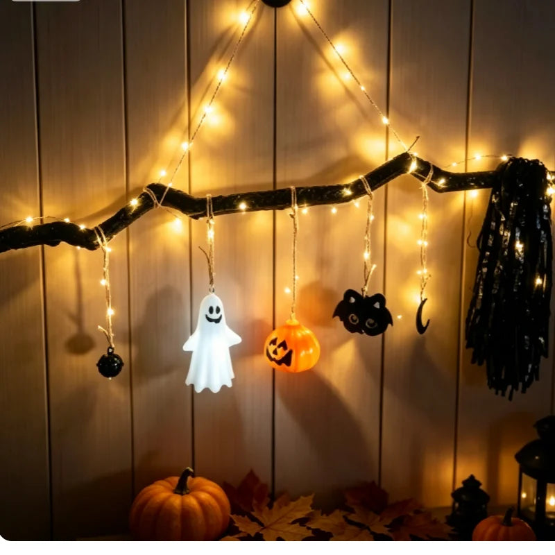 Luminous Witch Broom Halloween Glowing Door Hanger Spooky Decoration Festive - product image 5