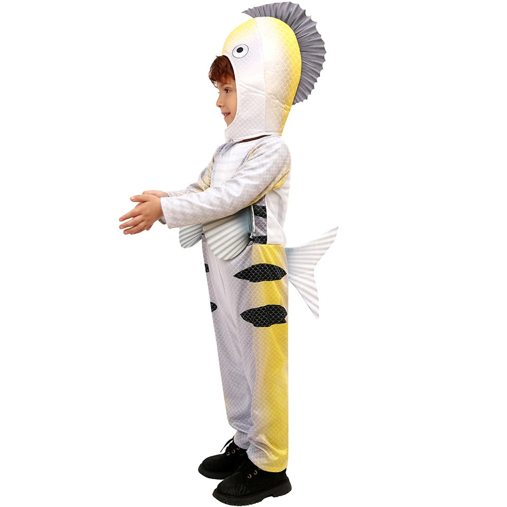 Ocean Halloween Cosplay Little Shark Mermaid Flounder Costume Funny Sea Creature Clownfish Boys