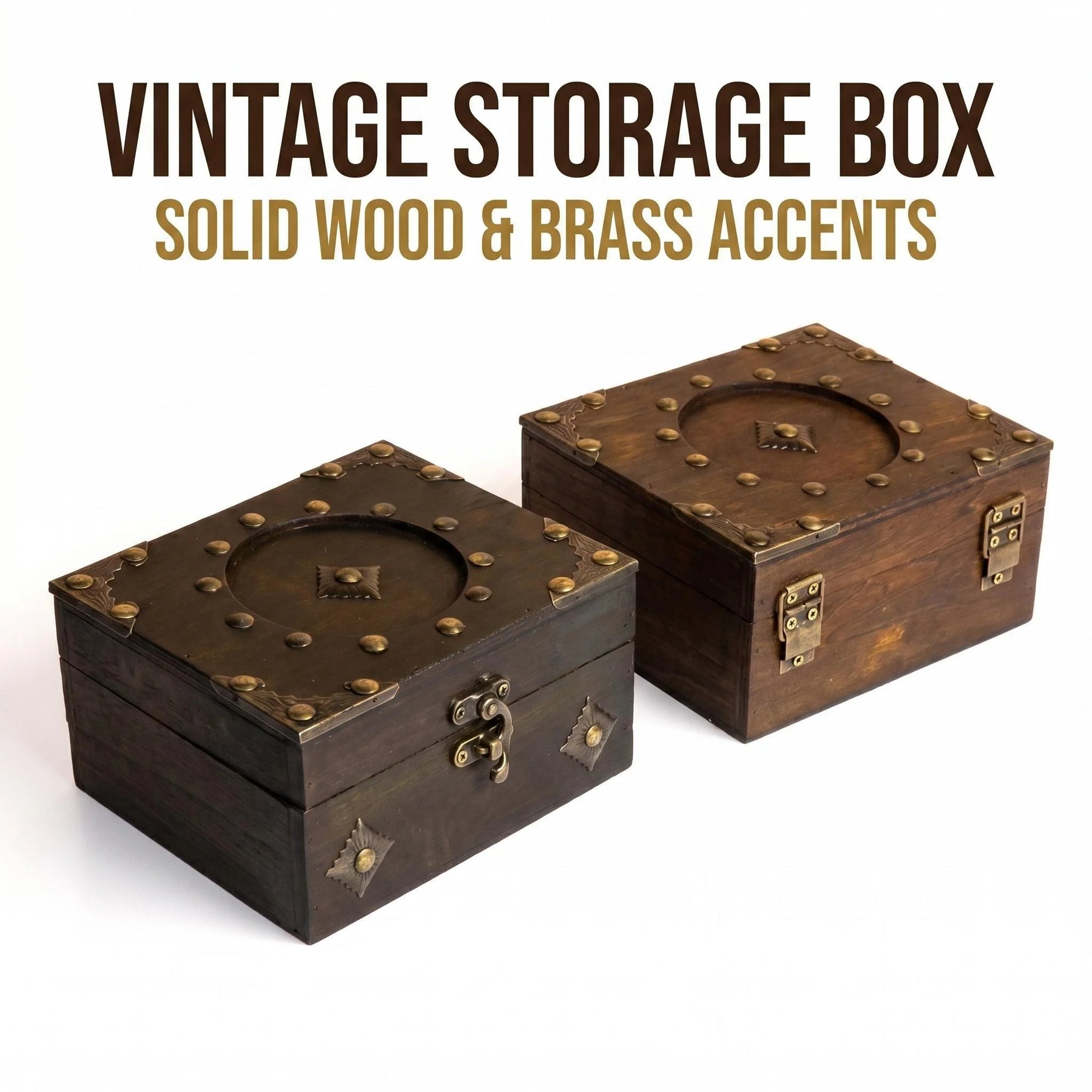 Vintage Solid Wood Tarot Card Storage Box