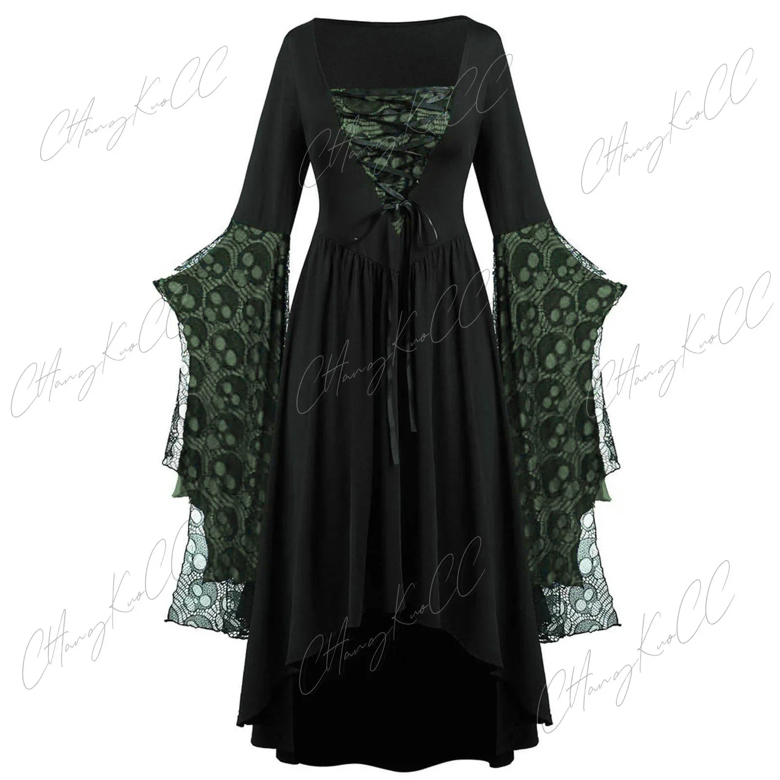 Vintage Halloween Cosplay Costume Witch Vampire Gothic Dress Ghost Dresses Up Party Printed Medieval Ghost - product image 8