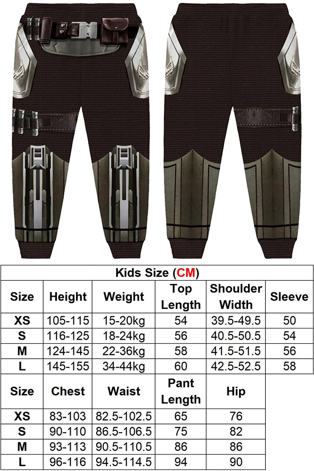 Din Djarin Costume Adult Kids Battle Armor Printed Hoodie Pant Movie Space Bounty Hunter - Hoodie B / XXL