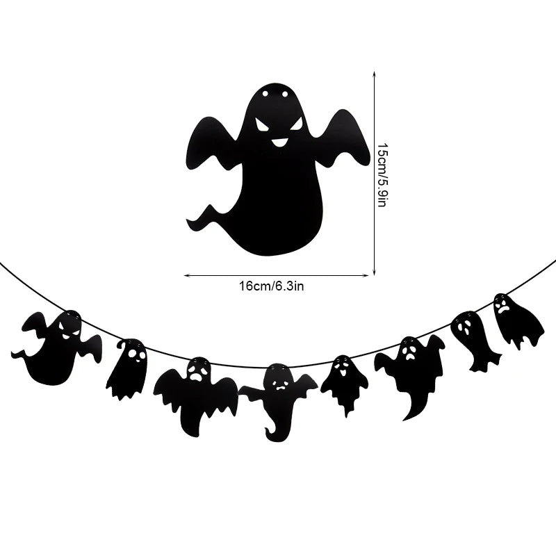 1set Halloween Decoration Banner Bunting Scary Spider Ghost Bat Hanging - product image 8