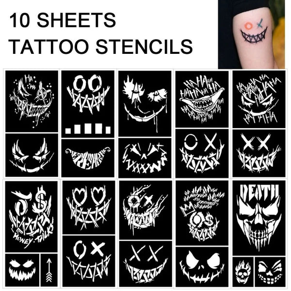 Clown Tattoo Template DIY Body Painting Template Family Tattoos and Costume and - B