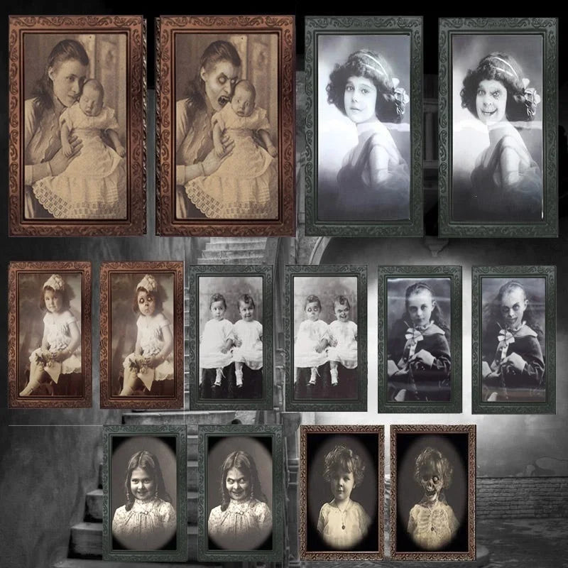 Halloween Party Horror Props 3D Changing Face Ghost Picture Frame Scary Wall - product image 2