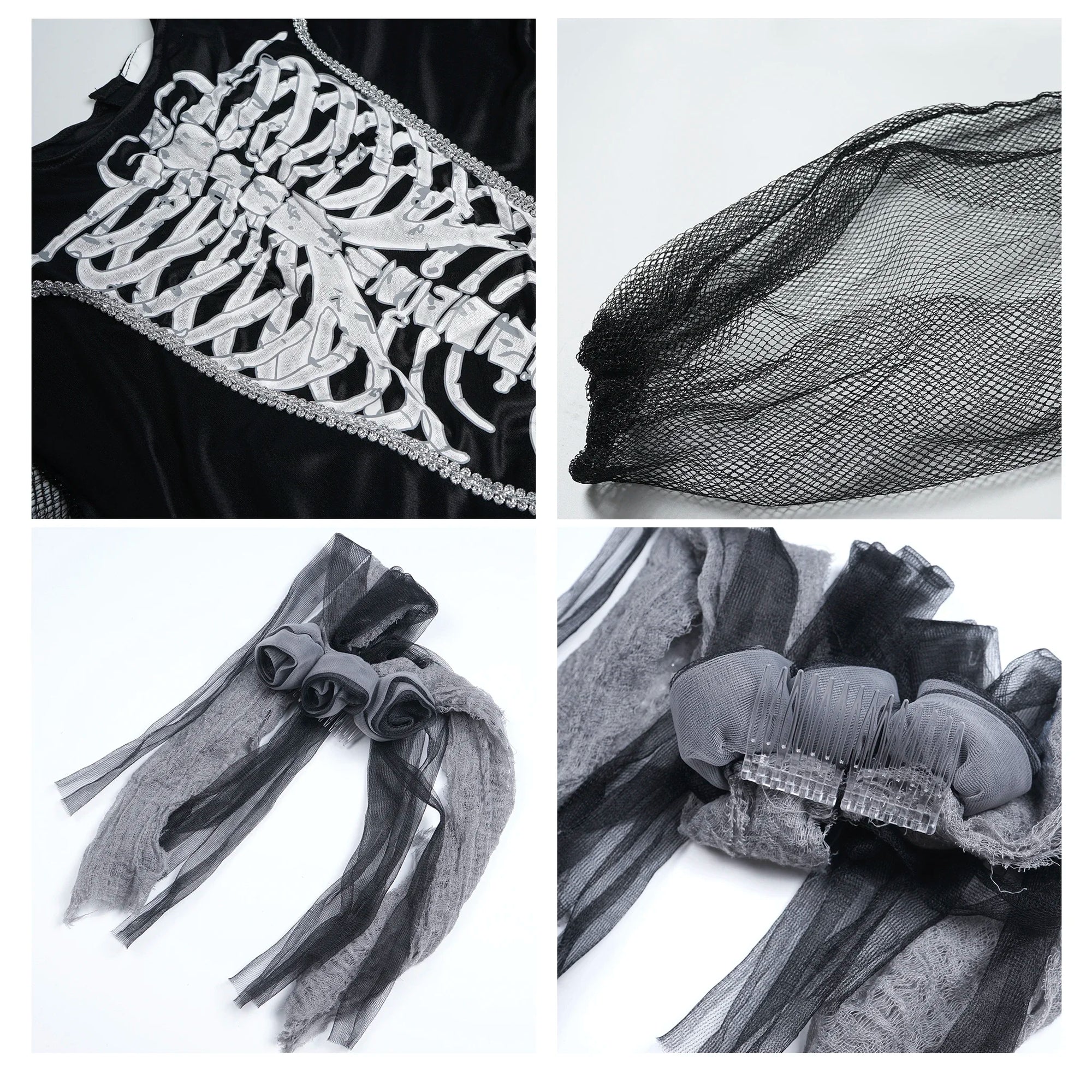 Eraspooky Halloween Costume For Girl Scary Skeleton Zombie Girls Ghost Bride - product image 6