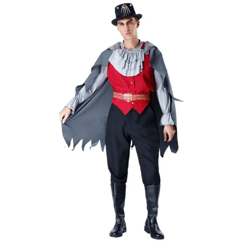 Halloween Costume Vampire Couple Costumes Men and Women Steampunk Female Witch Uniform - Men / XL