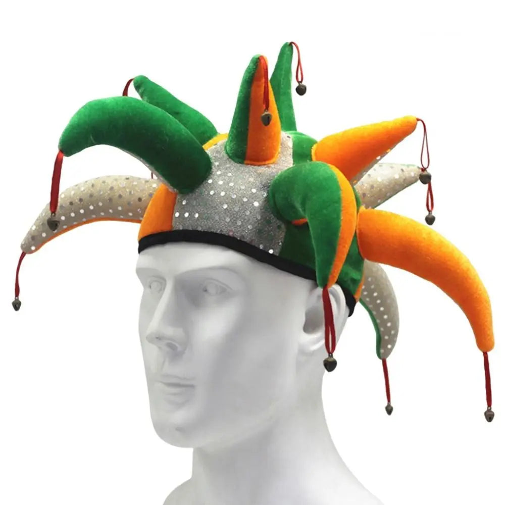 Tentacle Shaped Clown Hat Dress Up Colourful Clown Joker Caps with Bells Hat Halloween - View 5