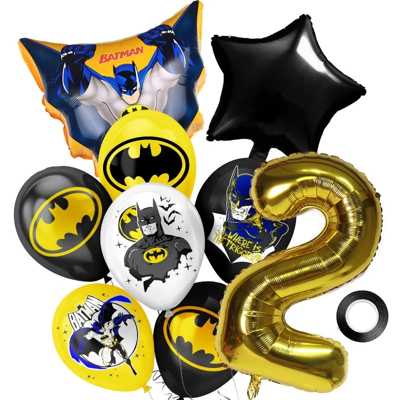 Hot New Anime Batman Balloons Set Birthday Party Decoration 1-9 Number Star Foil Balloon Kit Toys Party - product image 5