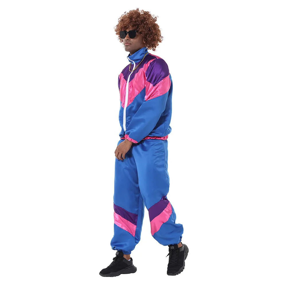 Adult Women Men 80s 90s Retro Sportwear Hippie Disco Cosplay Costume Outfits Halloween Carnival Suit Party - product image 3