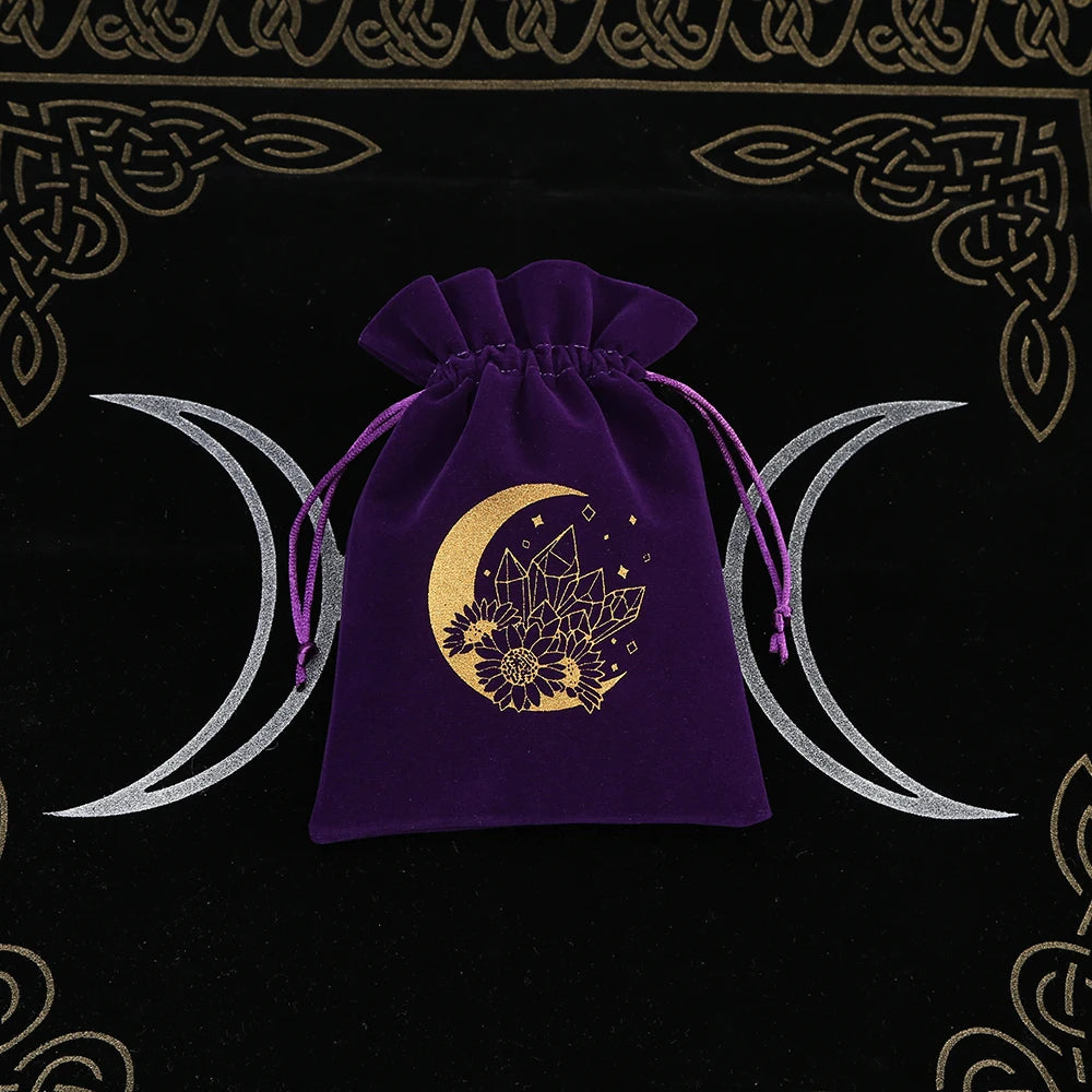 Embroidered Velvet Tarot Card Storage Bag