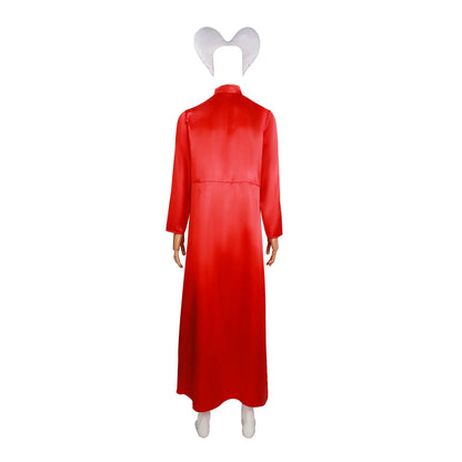 Men Costume Red Cape Cloak with Headgear Adult Women Men Medieval Witch Uniform Halloween - AS SHOW / 3XL