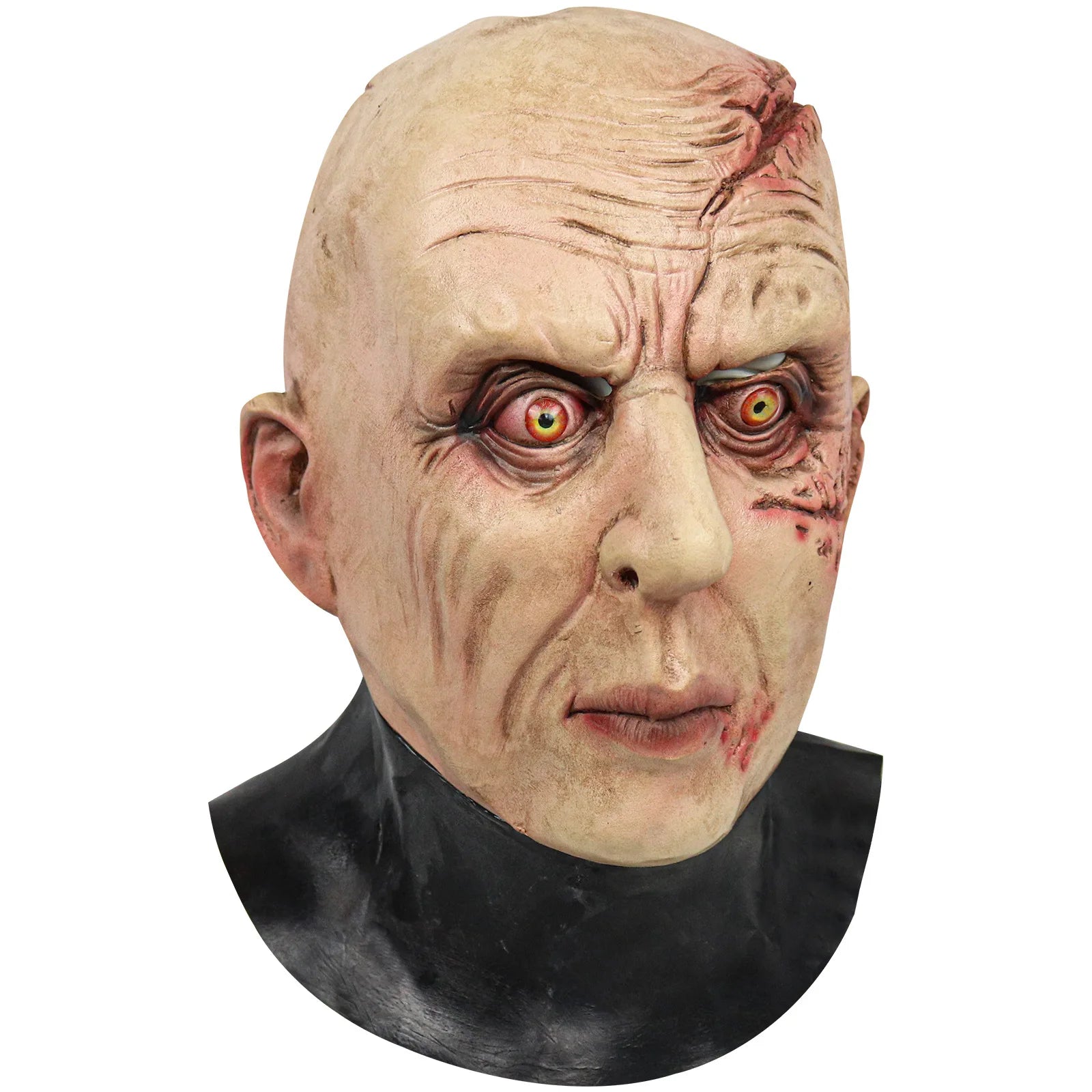 Halloween Scary Old Man Mask Evil Demon Costume Mask with Red Eye Hairless Gathering - View 6