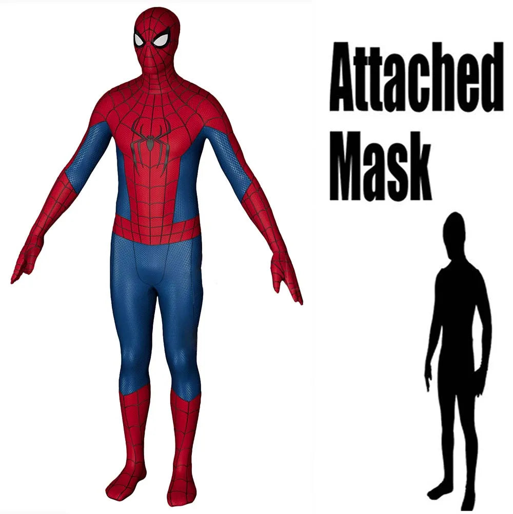 Halloween Spider Brand Day BND Costume Men Bodysuit Zentai Full Adult Jumpsuit - Hood Detachable / Adult-XXL(180-185)