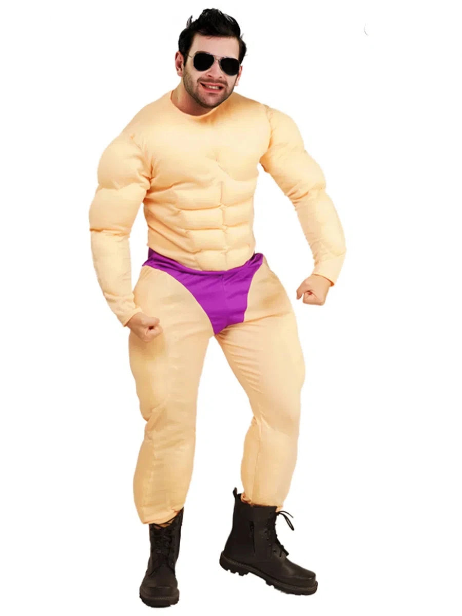Muscle Costume for Adult Men Kids Funny Strong Men Muscle Jumpsuit Cosplay Halloween Themed Party Carnival - product image 5