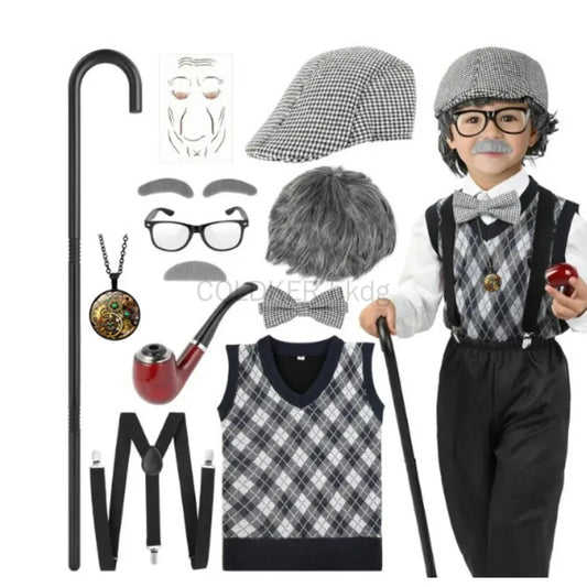Men's Festival Old Accessories Set 100 Days of School Grandpa Accessories Costume