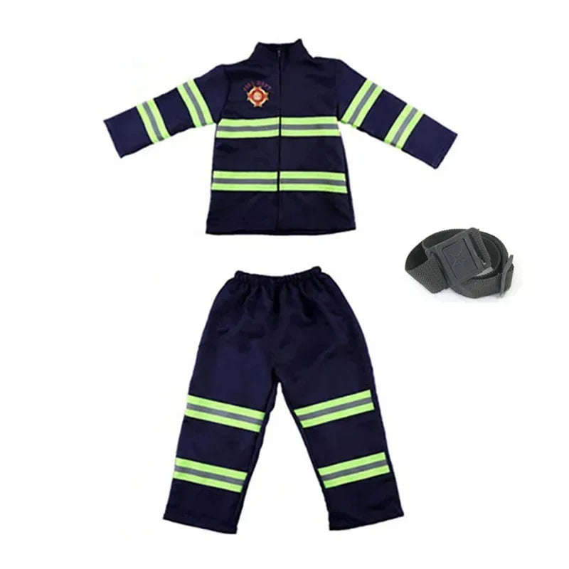 Halloween Costume Kids Firefighter Uniform Kids Sam Fireman Role Work Suit Boy Girl - 2 / 150