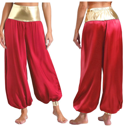 Adult Hippie Arabian Bloomer Pants Harem Metallic ShinyArab Indian Costume - alternate view 4