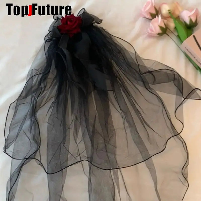 Gothic Lolita Women Hair pins Dark Halloween Dress up Ghost Bride Headwear - product image 7