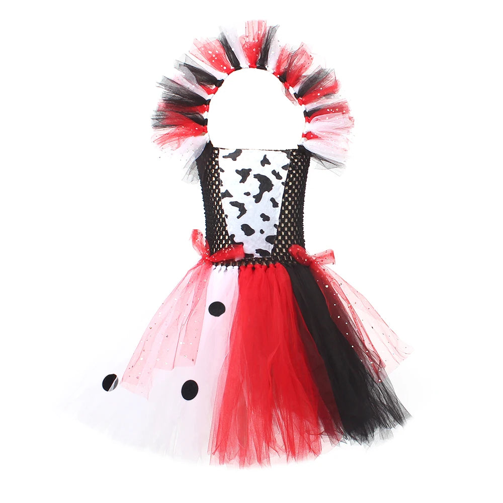 Girls Cruella-Inspired Black & White Tutu Costume