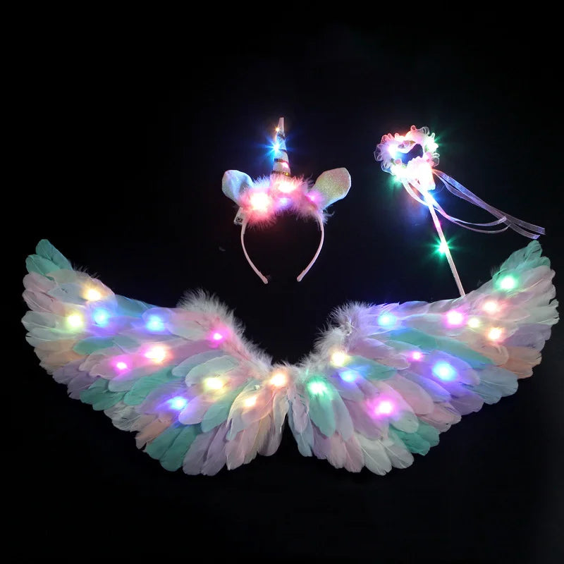 31.5 "adult angel wing halo and fairy wand for adult women, children, girls, ,