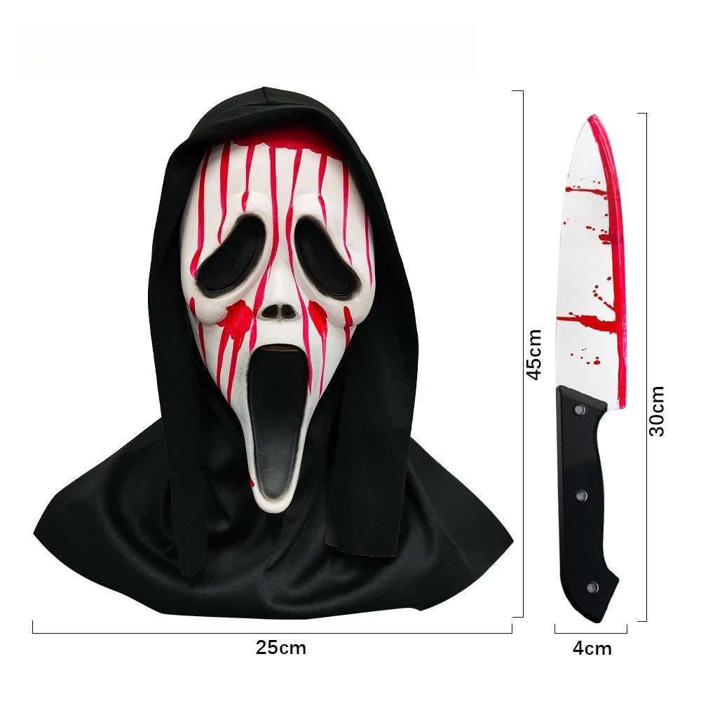 Grim Reaper Ghost Costume – Black Hooded Cloak & Mask