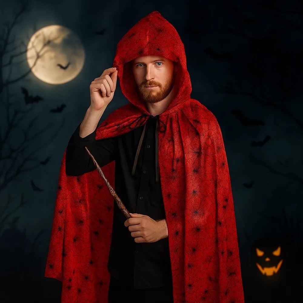 Grim Reaper Bloodstain Plaid Funny Death Cloak Prop - alternate view 4