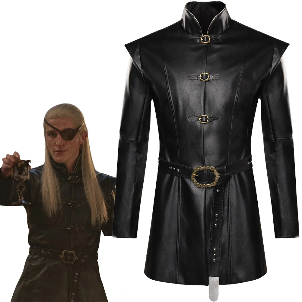 Disguise Prince Daemon Costume Robe Belt Suits TV Dragon Family Costume Men Halloween Up - Style F / S