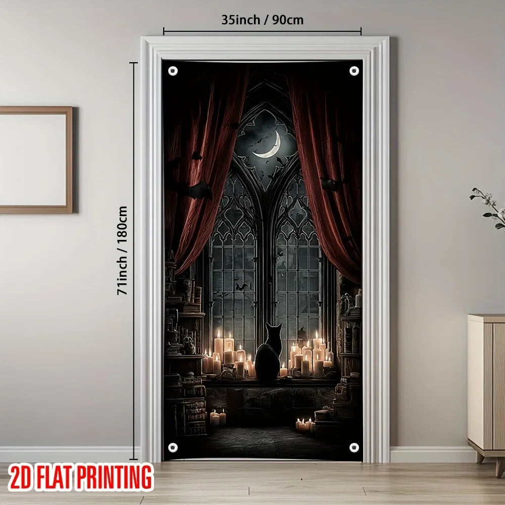1 Piece of Halloween 2D Curtain Multi-season Hanging Decoration Strip with Night Light - View 2