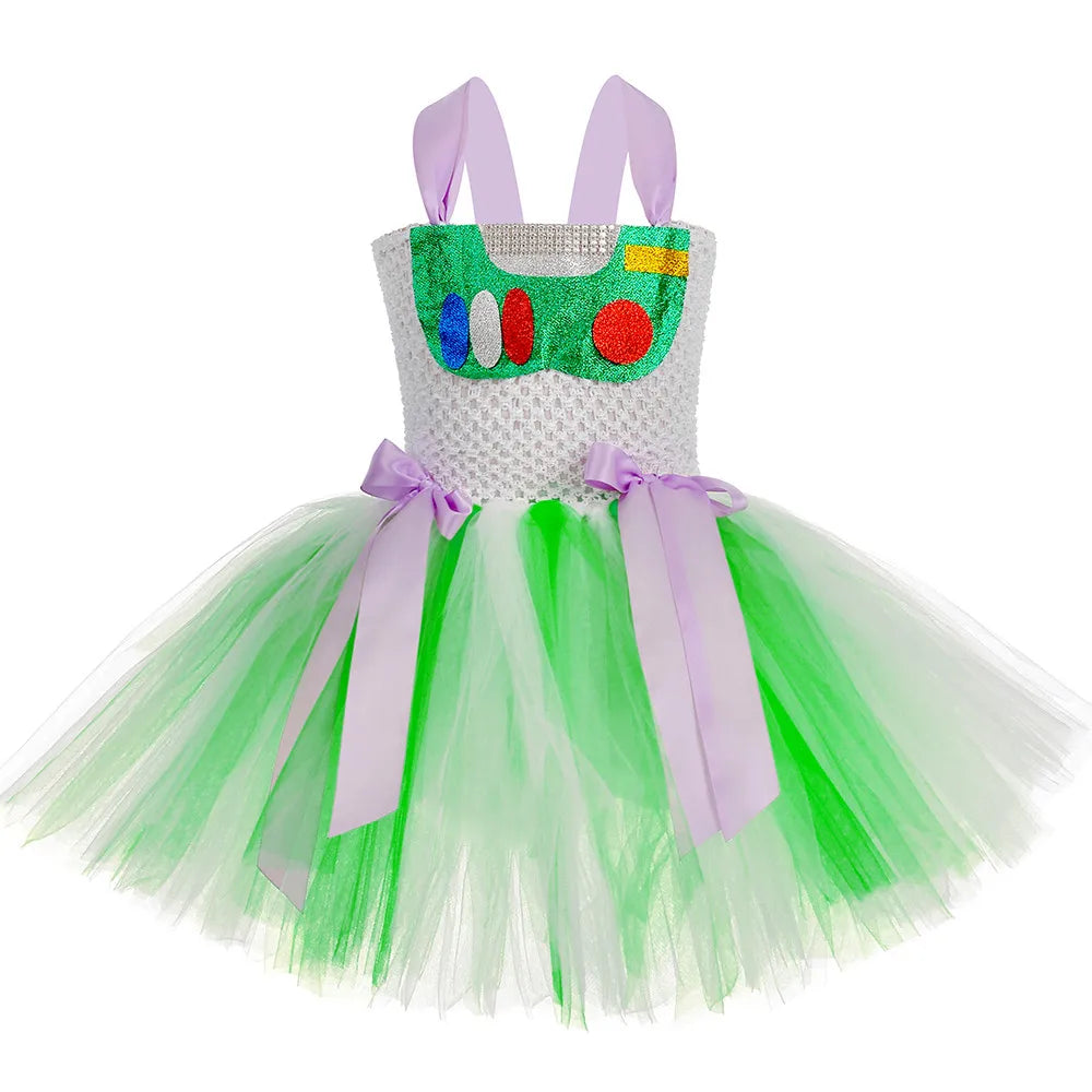 Girls Buzz Lightyear Tutu Halloween Costume Dress