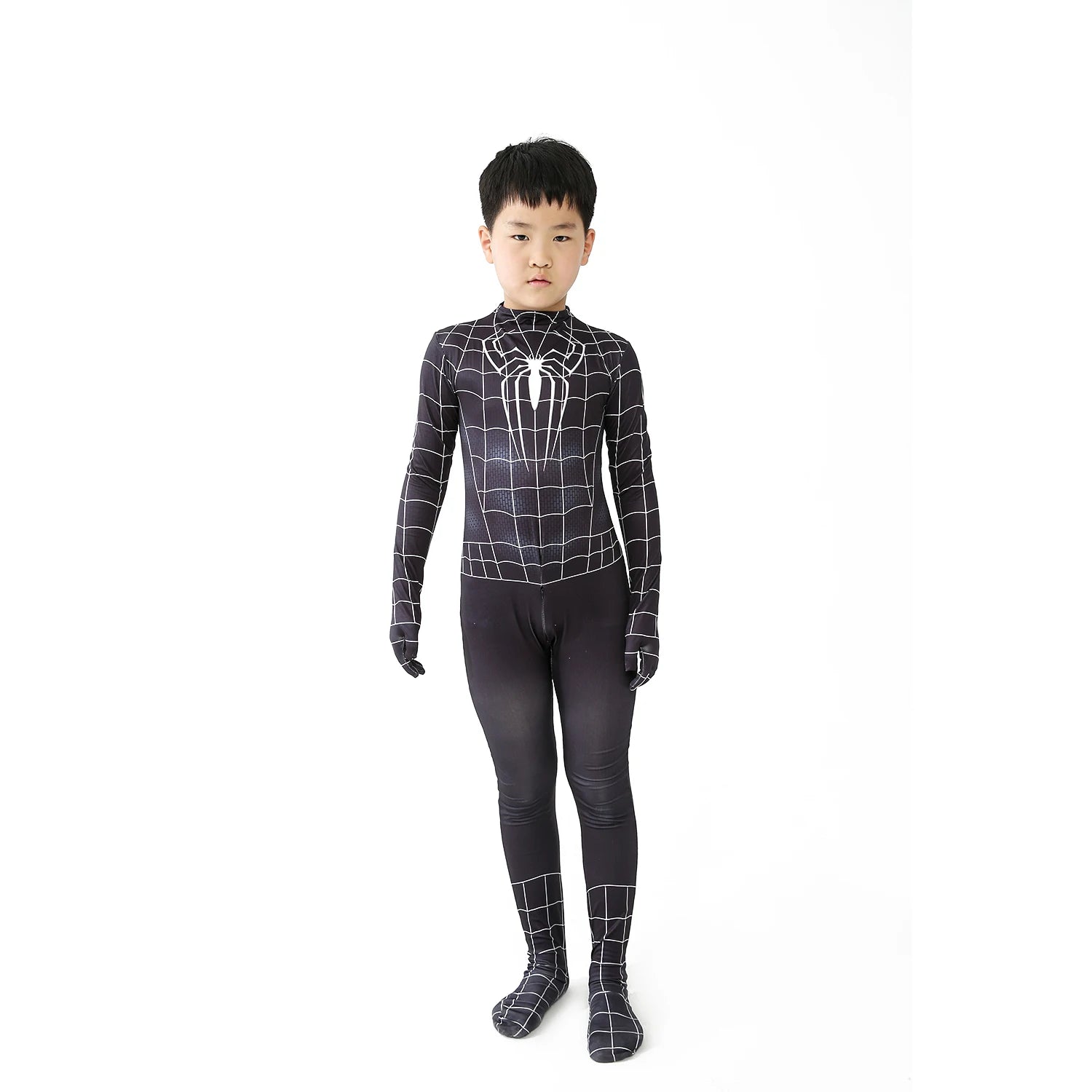 Biack Web-Slinger Hero Superhero Costume Bodysuit For Spandex Zentai Halloween Cosplay Jumpsuit 3D