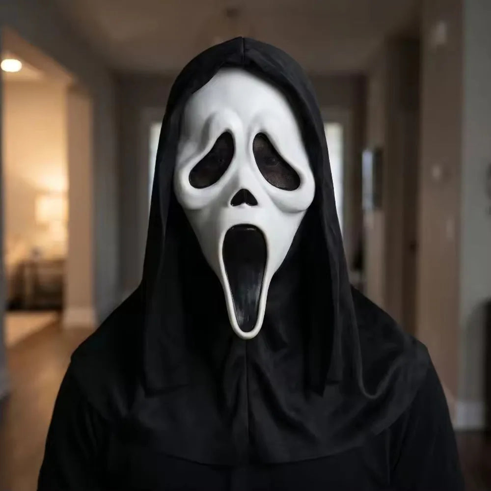 Screaming Ghost-Inspired Full-Head Horror Mask
