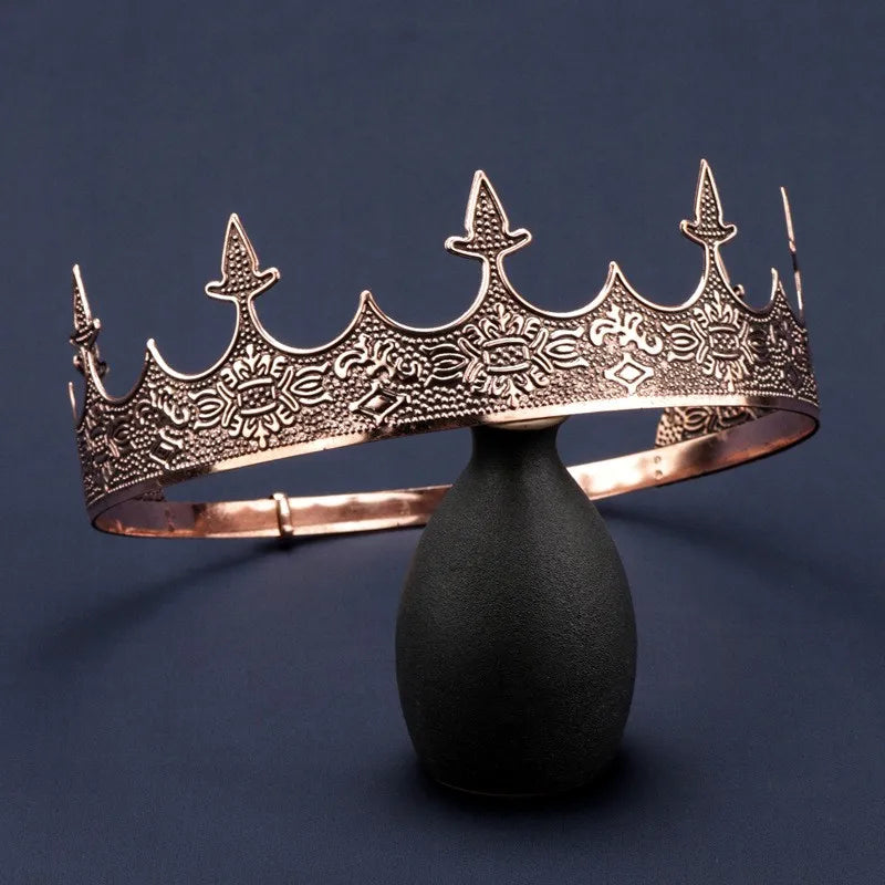 Royal Men's Round Crown Prince Crown Wedding Birthday Ball Party Halloween - product image 7