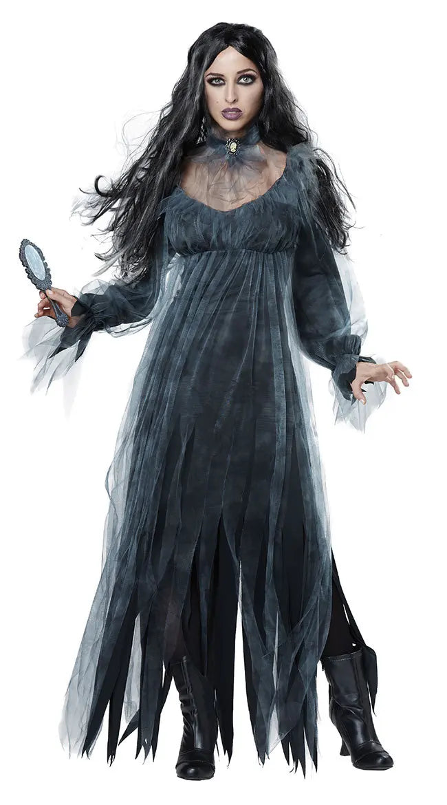 Halloween Ghost Bride Cosplay Costume Horrible Skeleton Dress Gothic Gown - product image 7