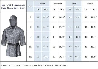 Renaissance for Men Outfits Armor Tunic Coif Cowl Crusader Costume Medieval Noble Knight - Hats / XXXL