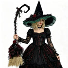 green hat and broom