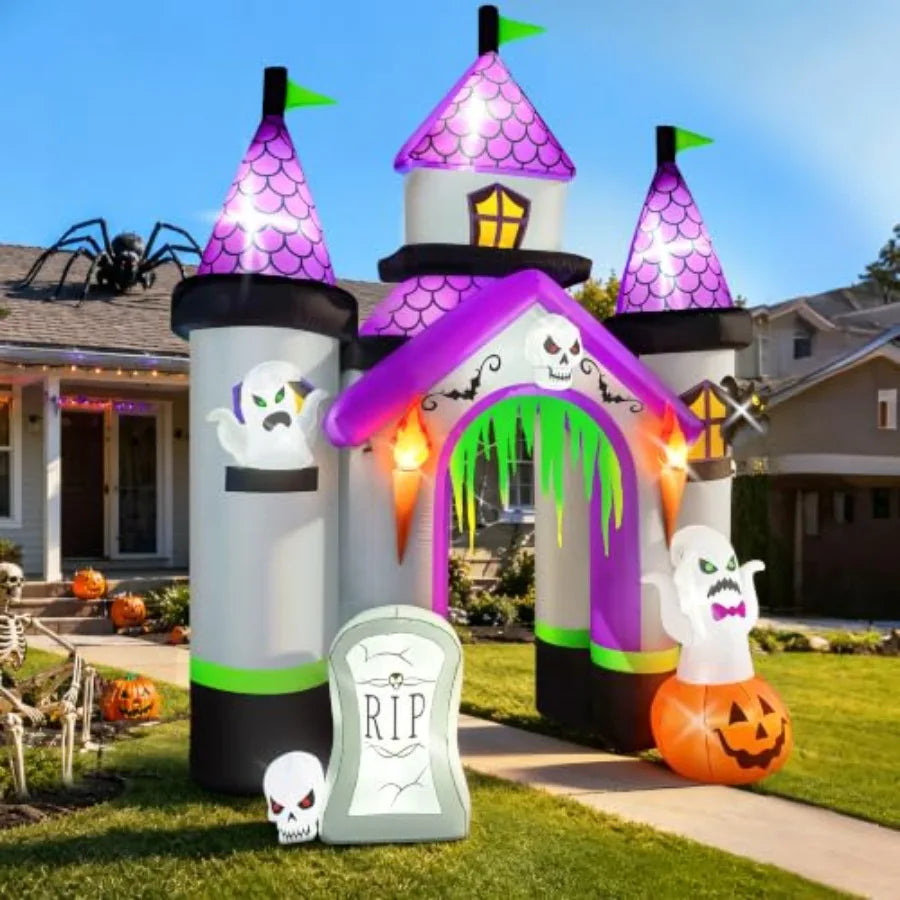 12.5FT Tall Inflatables Archway Haunted House Castle Giant Ghost