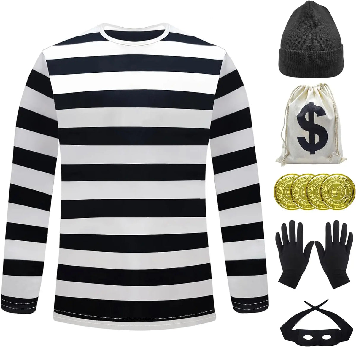 7Pcs Movie Robber Cosplay Costume Thief Bank Robber Accessories Set - view 6