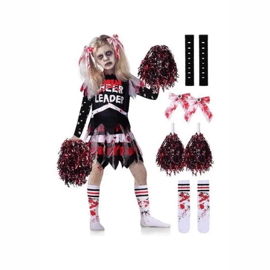 Kids' Cheerleaders Digital Printed Dress Suits Horror for Girls Costume - Discount Halloween City