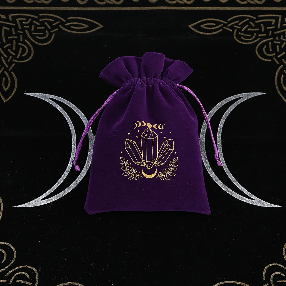 Embroidered Velvet Tarot Card Storage Bag