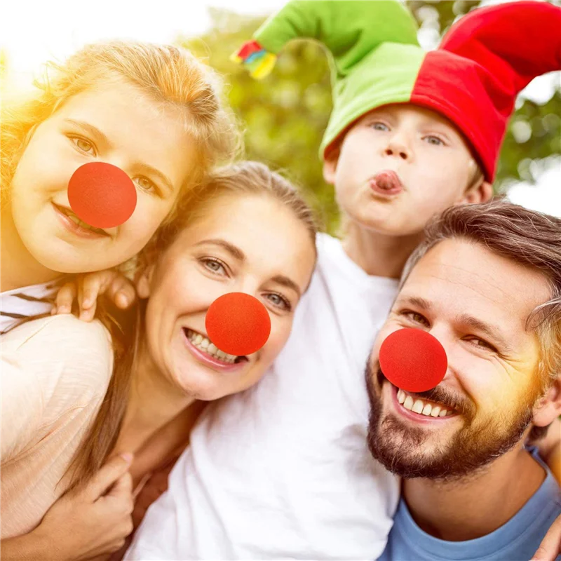 AA81-120 Pieces Red Clown Noses Costume Noses Foam Circus Noses for Halloween Costume - Red