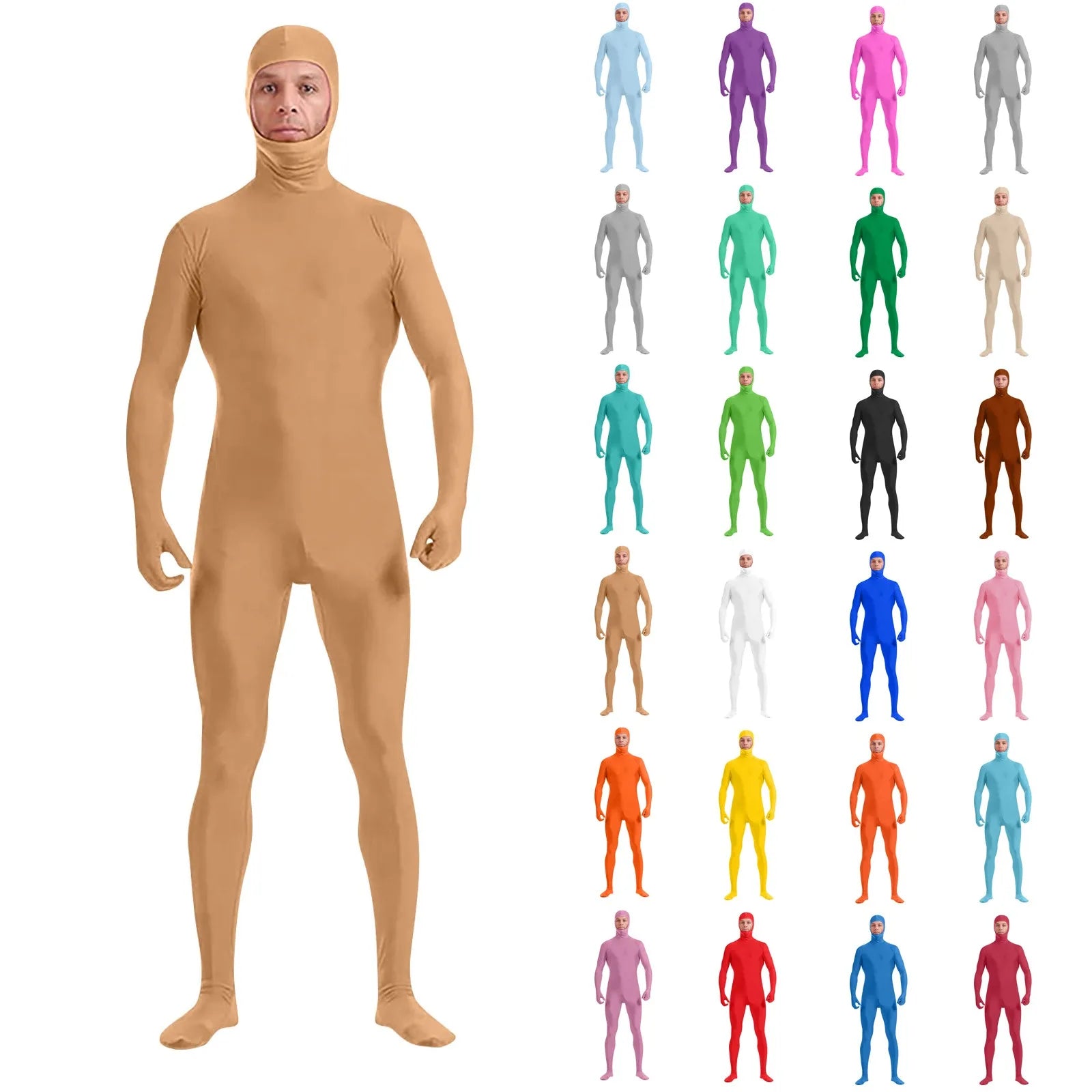 Men's Full Body Zentai Suit Second Skin Tight Suits Spandex Nylon Bodysuit Costume