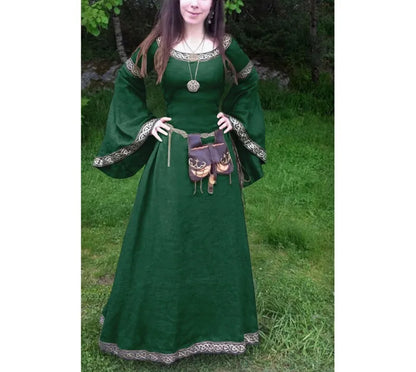 Women's Medieval Classical Long Sleeve Middle Ages Renaissance Costume - alternate view 9
