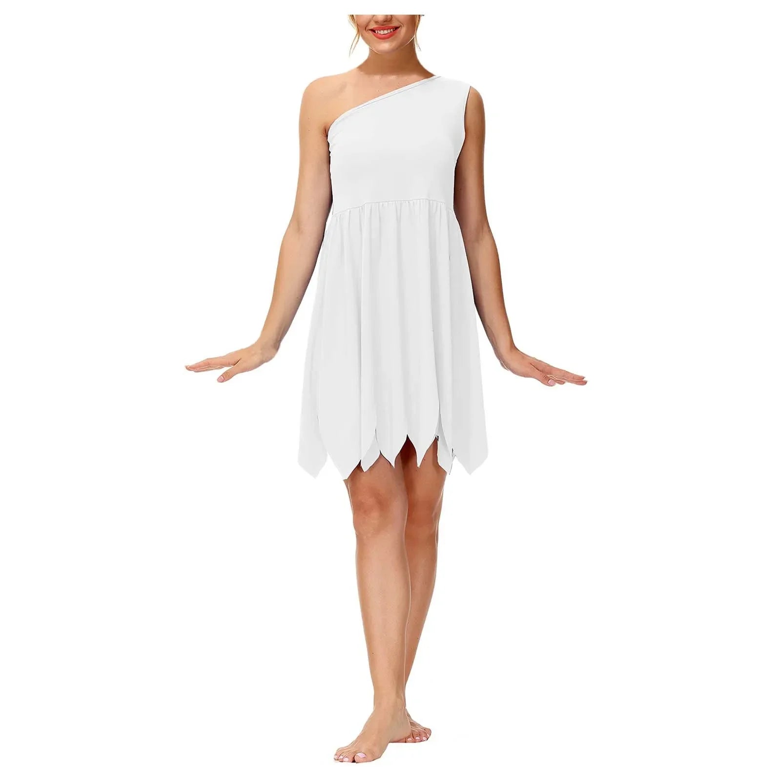 Women's One Shoulder Irregular Hem Sleeveless Primitive Costume - alternate view 4