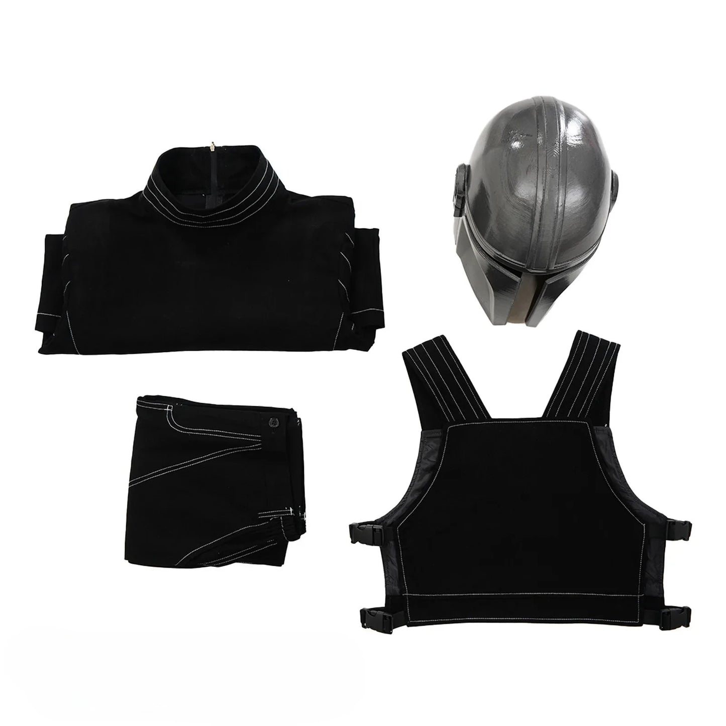 Din Djarin Costume Top Pants for Adult Men Movie Bounty Hunter‌ Roleplay Outfits Halloween - PVC helmet / M